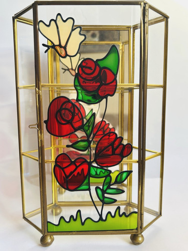 Decorative glass brass mirror - decorative,
