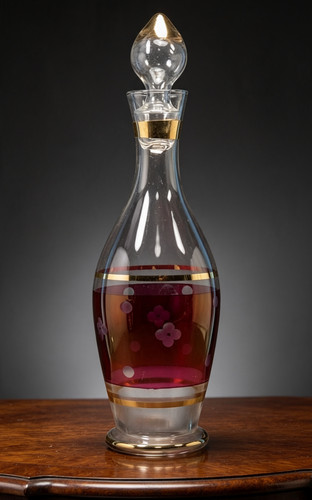 Vintage hand blown cranberry - vintage,
