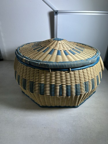 Vintage woven wicker sewing - vintage,