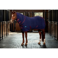 Weatherbeeta Anti-Static Fleece Cooler Combo Neck Rug - Navy/Burgundy
