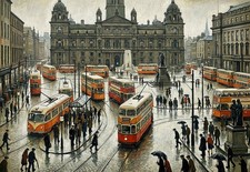 Glasgow Trams Lowry-Inspired