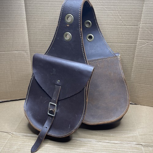Leather horse saddle bags - leather,