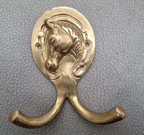 Horse brass coat hanger - brass,