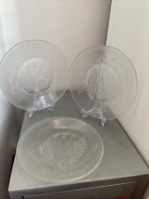 3x Duralux Moulded Glass Plates With Sweetcorn & Barley Decoration