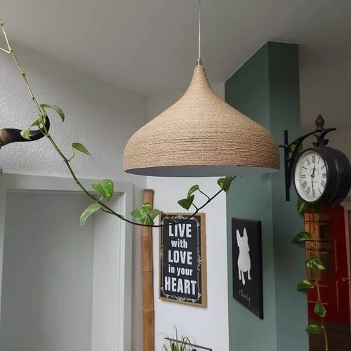 Rattan pendant light shade - rattan,