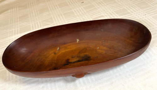 African hand carved oval - carved,