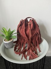 Zara Tassel Deep Rust Colour Suede Leather Bag - Shoulder Bag - Boho