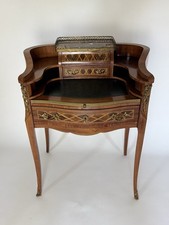 French Louis XV Style Marquetry Bonheur du Jour / Ladies Writing Desk