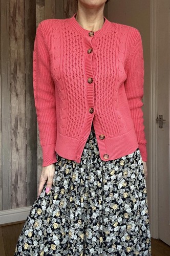 Coral cable knit - coral,