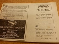 NORTON SPARE PARTS LIST 250CC