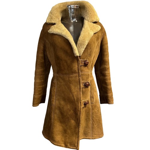 Vintage sheepskin suede coat - sheepskin,