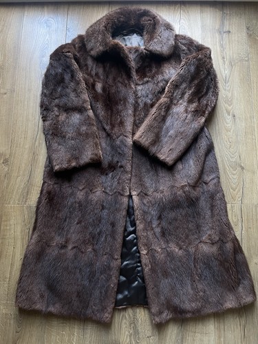 Vintage real fur dark brown - real,