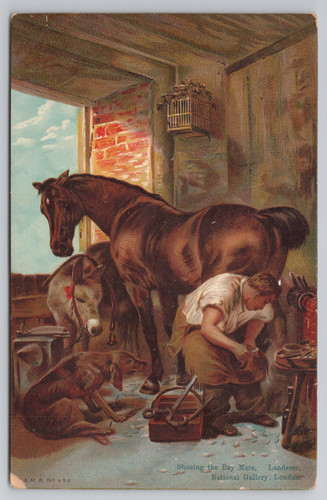 Shoeing the bay mare sir - the,