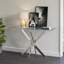 Narrow Glass Console Table