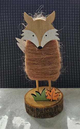 Wooden standing autumn fox - wooden,