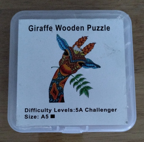 Giraffe wooden puzzle 5a - wooden,