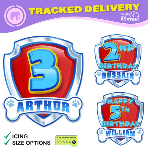 Paw patrol cake - topper, badge