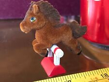 Pony in my Pocket Cute Dark Brown Horse Pony Jumping Toy Mini Animal Furry Fur