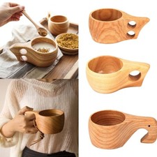 Wooden Handcraft Cup Milk Drinking Mug Nordic Style Handmade Kuksa Birthday