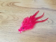 Handmade Feather Clip hair Fascinator red with black diamante detail