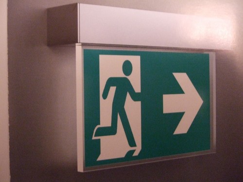 Aluminium emergency exit - aluminium, sign
