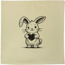 40cm x 40cm 'Sweetheart Baby Rabbit' Canvas Cushion Cover (CV00040778)