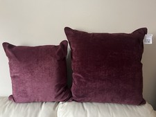 Set of 2 Plum Purple Soft Velour Cushions Next