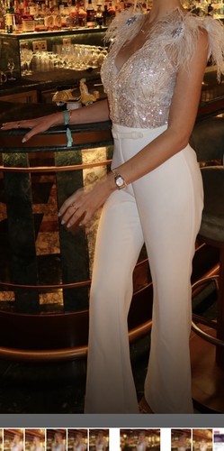 Nadine merabi white jumpsuit - merabi,