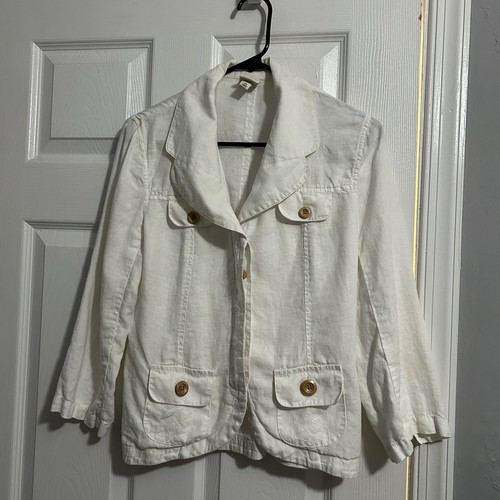 Merona white linen jacket - jacket, xs