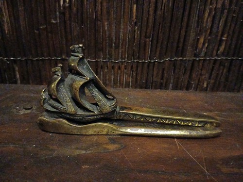 Vintage figural brass galleon - vintage,
