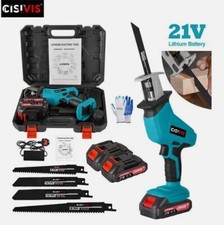 21V Reciprocating Saw Cordless Hand Saw Electric Wood Metal Cutter+2 batteries
