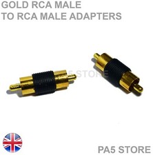 2x Gold Male to Male RCA Phono