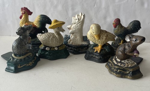 Painted cast iron doorstop - painted,