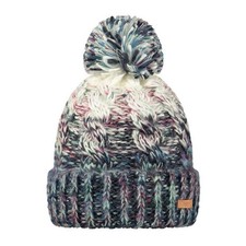 Womens Barts Iska Knit Bobble Beanie Hat Blue
