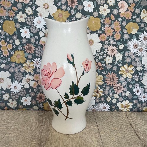 Mid century white ceramic vase - white,