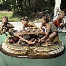 Capodimonte “The Cheats” “The Card Players” By B. Merli - 53cm x 29cm