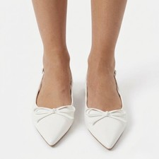 White Flat Pointed Toe Bridal