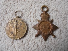 WW1 1914/15 STAR MEDAL AND VICTORY MEDAL PAIR BARKHAM MIDDLESEX REGIMENT