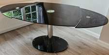Dwell Black Tempered Glass Extendable Dining Table
