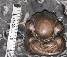 Vintage 4” hand carved wooden yogi weeping praying buddha. Free Postage