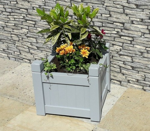 Handmade painted grey - grey, square