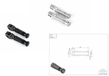 REAR FOOTRESTS for Ducati 998 S 2002-2004 / 998 R 2002