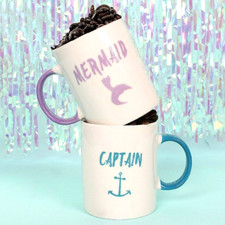 Captain and Mermaid Mug Set