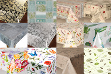 FLORAL & NATURE WIPE CLEAN TABLE CLOTH OIL VINYL TABLE COVER PROTECTOR NATURAL 