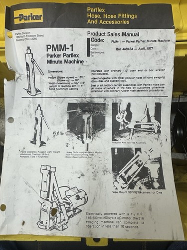 Parker parflex pmm minute - parker, “minute