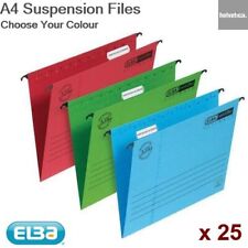 25x Elba A4 Suspension Files Hanging Folders Tabs & Inserts 15mm V Base 240gsm