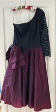 Bernshaw Vintage Size 14 One Shoulder Party Dress Bust 36”waist 30” Length 47”