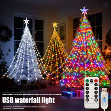 320 LED SHOOTING STAR WATERFALL LIGHT CHRISTMAS XMAS TREE HANGING FAIRY LIGHTS
