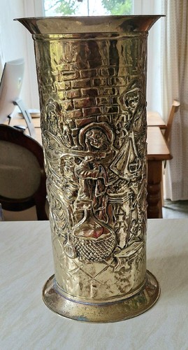 Vintage brass stick umbrella - vintage,