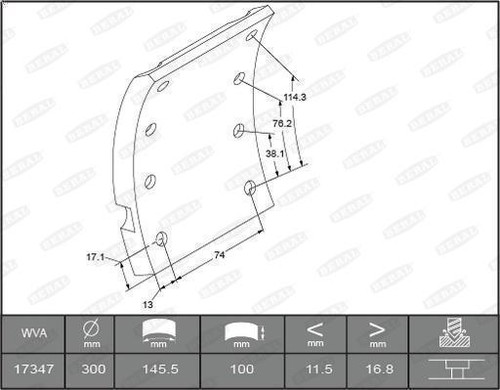 Brake lining kit - brake, drum